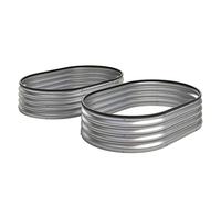 Outsunny Juego de 2 Jardineras Exterior Grandes de Acero Galvanizado, Huertos Urbanos, Maceteros Exterior Modular con Base Abierta para Plantas, Resistente a la Intemperie, 135x90x30 cm, Plateado