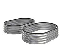 Outsunny Juego de 2 Jardineras Exterior Grandes de Acero Galvanizado Huertos Urbanos para Terraza Jardín 135x90x30 cm Plateado