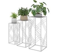 Outsunny, juego de 3 soportes para plantas, de 50/60/70 cm de altura, maceteros apilables