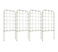 Outsunny Juego de 4 Enrejados de Jardín Soportes para Plantas Trepadoras con Marco de Acero para Frutas Verduras Flores 40x90 cm Verde