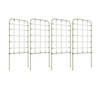 Outsunny juego de 4 enrejados de jardín soportes para plantas trepadoras con marco de acero para frutas verduras flores decoración exterior patio terraza 40x90 cm verde