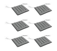 Outsunny Juego de 6 Cojines para Sillas de Comedor, 40x40 cm, 6 Piezas, Cojines para Sillas de Jardín Acolchados con Cintas y Fundas Extraíbles, Gris Oscuro