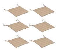 Outsunny Juego de 6 Cojines para Sillas de Comedor, 40x40 cm, 6 Piezas, Cojines para Sillas de Jardín Acolchados con Cintas y Fundas Extraíbles, Caqui