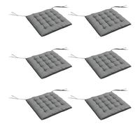 Outsunny Juego de 6 Cojines para Sillas de Comedor 40x40 cm 6 Piezas Cojines para Sillas de Jardín Acolchados con Cintas Gris