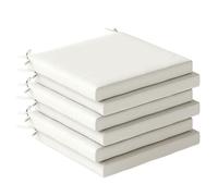 Outsunny Juego de cojines para sillas de comedor 46x42x7 cm 6 uds funda lavable impermeable crema