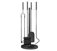 Outsunny Juego de Herramientas para Chimenea 5 Piezas Ø25x54 cm Negro