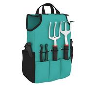 Outsunny juego de herramientas para jardín de 9 piezas robusta juego de herramientas jardinería de aluminio con tijeras de podar con bloqueo seguro y bolsa de jardín ligera para mujeres y hombres 11.5