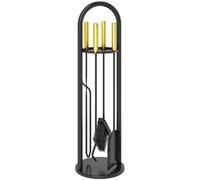 Outsunny Juego Utensilios Chimenea de 5 Piezas 20x20x71 cm Negro y Dorado