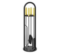 Outsunny Juego Utensilios Chimenea de 5 Piezas 20x20x71 cm Negro y Dorado