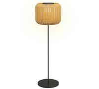 Outsunny Lámpara de Pie Solar Auto On/Off LED IP44 Amarilla | Lámpara exterior de mimbre, linterna decorativa inalámbrica, para jardín/patio/porche/pasillo