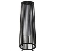 Outsunny Lámpara Pie Mimbre Ratán Solar LED 0,8 W Automática Exterior Decorativa Negro Ø21,5x61 cm Aosom España
