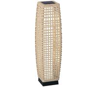 Outsunny Lámpara Solar de Jardín de Ratán Sintético con Luces LED 21x21x78 cm Caqui oscuro