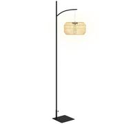 Outsunny Lámpara Solar de Pie Lámparas Solares de Ratán con Sensor de Luz Luz Solar Automática Estilo Boho IP44 Lámpara Solar Impermeable Lámpara de Exterior Linterna Solar para Jardín Balcón Exterior