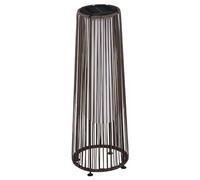 Outsunny Linterna de Jardín de Ratán Sintético Ø21,5x61 cm, Marrón | Farola Solar Exterior, Luces LED, Encendido y Apagado Automático, Impermeable, Terraza Balcón Patio