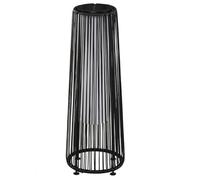 Outsunny Lámpara de pie Mimbre/Ratán Solar LED 0,8 W Automática Exterior Negro Ø21,5x61 cm