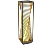 Outsunny Linterna de Jardín de Ratán Sintético Farola Solar con Luces LED Encendido y Apagado Automático Impermeable para Terraza Balcón Patio 22x22x77 cm Gris Gray 22x22x77cm
