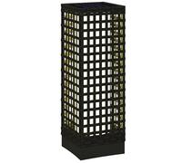 Outsunny Linterna de Jardín de Ratán Sintético Farola Solar con Luces LED Encendido y Apagado Automático para Terraza Balcón Patio 15,5x15,5x46 cm Negro