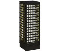 Outsunny Linterna de Jardín de Ratán Sintético Farola Solar con Luces LED Encendido y Apagado Automático para Terraza Balcón Patio 15,5x15,5x46 cm Negro Black 15.5x15.5x46cm