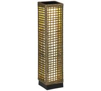 Outsunny Linterna de Jardín de Ratán Sintético Farola Solar con Luces LED Encendido y Apagado Automático para Terraza Balcón Patio 15,5x15,5x69 cm