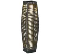 Outsunny Linterna de jardín ratán sintético Solar LED Encendido/Apagado Automático 21x21x78 cm Gris