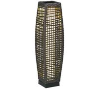 Outsunny Linterna de jardín ratán sintético Solar LED Encendido/Apagado Automático 21x21x78 cm Gris