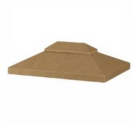 Outsunny Lona de repuesto para pabellón lona de pérgola 4 x 3 m, techo doble con orificios de drenaje, poliéster 370 g/m², beige Aosom España