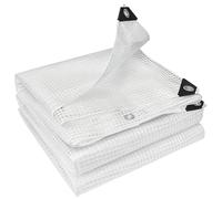 Outsunny Lona impermeable 4 x 6 m 140g/m² Lona de tejido robusta resistente al desgarro resistente a los rayos UV lona protectora con ojales reforzados Blanco Aosom España