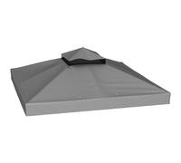 Outsunny Lona para cenador 3x3 m lona de repuesto para cenador de 2 niveles protección UPF30+ agujeros de drenaje Gris oscuro Aosom España