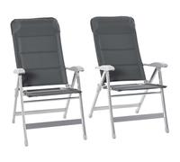 Outsunny Lote de 2 sillas de jardín plegables sillón de exterior con respaldo alto reclinable en múltiples posiciones reposabrazos Aosom España