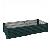 Outsunny Macetero rectangular para huerto jardín en acero galvanizado borde de seguridad y fondo abierto 150x70x30cm verde Aosom España