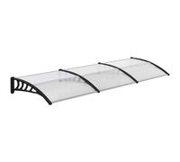 Outsunny Marquesina para puerta techo en policarbonato marquesina para puerta de entrada borde en aluminio contra la lluvia y UV Aosom España