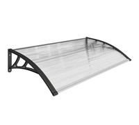 Outsunny Marquesina para Puertas y Ventanas 110x60 cm con Paneles de Policarbonato Barras de Aluminio Transparente