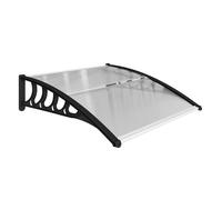 Outsunny marquesinas exterior para puertas y ventanas, 103x96,5 cm, tejadillo de protección contra sol y lluvia, con cubierta de policarbonato, soportes de pp y regleta de aluminio, transparente