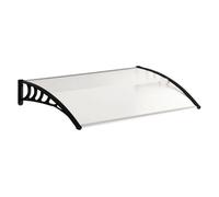 Outsunny marquesinas exterior para puertas y ventanas, 122x89 cm, tejadillo de protección contra sol y lluvia, con cubierta de policarbonato, soporte de aleación de aluminio, blanco