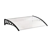 Outsunny marquesinas exterior para puertas y ventanas, 150x90 cm, tejadillo de protección contra sol y lluvia, con cubierta de policarbonato, soporte de aleación de aluminio, blanco