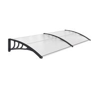 Outsunny marquesinas exterior para puertas y ventanas, 195x75 cm, tejadillo de protección contra sol y lluvia, con cubierta de policarbonato, soporte de aleación de aluminio, blanco 75 cm