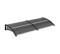 Outsunny marquesinas exterior para puertas y ventanas, 196x75 cm, tejadillo de protección contra sol y lluvia, con cubierta de policarbonato, barra de aluminio, negro