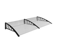 Outsunny marquesinas exterior para puertas y ventanas, 200x96 cm, tejadillo de protección contra sol y lluvia, con cubierta de policarbonato, soportes de pp y regleta de aluminio, transparente