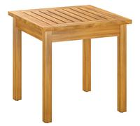 Outsunny Mesa auxiliar 48 x 48 cm resistente a la intemperie mesa de jardín con diseño de listones y pies ajustables, cuadrada Aosom España