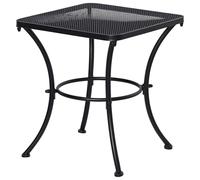 Outsunny Mesa Auxiliar Cuadrada Mesa de Jardín Exterior con Estructura de Metal para Patio Terraza Balcón 45x45x50 cm Negro