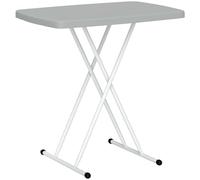 Outsunny Mesa auxiliar plegable de HDPE, mesa plegable con altura ajustable en 6 niveles, mesa de balcón para patios y jardines, 76 x 50 x 74 cm, gris oscuro