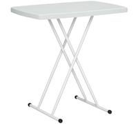 Outsunny - Mesa auxiliar plegable de HDPE para patios (76 x 50 x 74 cm), color blanco