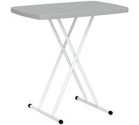 Outsunny Mesa Auxiliar Plegable Regulable en 6 Alturas, 76x50x74 cm, Gris Oscuro Aosom España