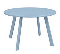 Outsunny Mesa baja redonda pequeña, mesa auxiliar con patas antideslizantes, estructura de metal, para jardín, Ø 70 x 42 cm, azul Aosom España