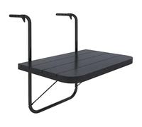 Outsunny Mesa Colgante de Balcón con Altura Ajustable 60x40x55-64 cm Negro