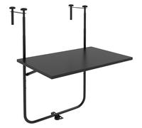 Outsunny Mesa de Balcón para Colgar, Mesa Colgante Plegable, Mesa Colgante de Balcón Regulable en 3 Alturas, Capacidad de Carga hasta 15 kg, para Jardín, Metal, 62 x 60 cm, Negro Black 62x60x85.5cm