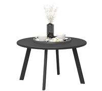 Outsunny Mesa de Centro de Jardín Redonda de Metal Mesa Auxiliar con Bordes Redondeados Patas Antideslizantes Mesa de Café para Patio Balcón Salón Ø70x42 cm Negro