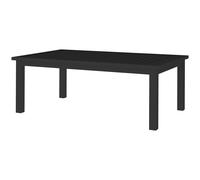 Outsunny Mesa de centro rectangular tablero de listones para interior/exterior de aluminio, 100x60x37 cm Negro Aosom España