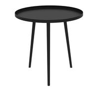 Outsunny Mesa de Centro Redonda de jardín, Mesa Auxiliar de Exterior con Borde Redondo de Acero, Dim. Ø40 x 50H cm Negro