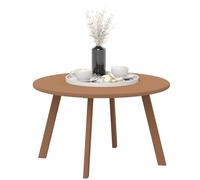 Outsunny Mesa de Centro Redonda pequeña, Mesa Auxiliar con deslizantes Antideslizantes, Estructura de Metal, para jardín, balcón, terraza, salón, Ø 70 x 42 cm, Naranja